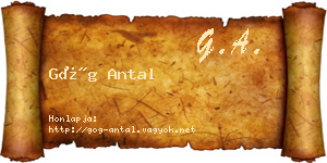 Góg Antal névjegykártya
